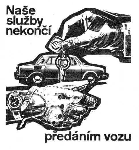 Národní podnik Mototechna během své existence používal řadu reklamních sloganů, tento celostránkový je jedním z nich