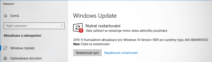 Ve službě Windows Update v kanále Release Preview je k dispozici nová verze aktualizace KB4469342