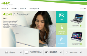 Acer redesignoval web pro dotykové ovládání 