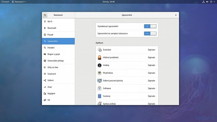 Nové nastavení ve Fedoře 27