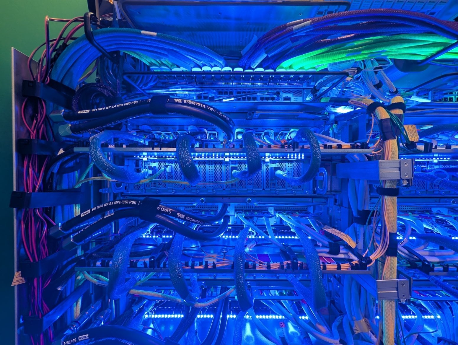 Serverový rack Google Ironwood TPU pro AI