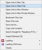 Doplněk Open Link in Silent Tab umístí do místní nabídky novou položku