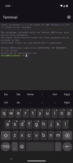 Nativní linuxový terminál na Androidu