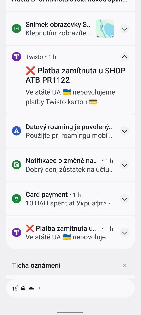 Na Ukrajině nelze platit platebními kartami od Trading 212/Paynetics (Mastercard) a od Twisto (Mastercard). (12. 09. 2025)