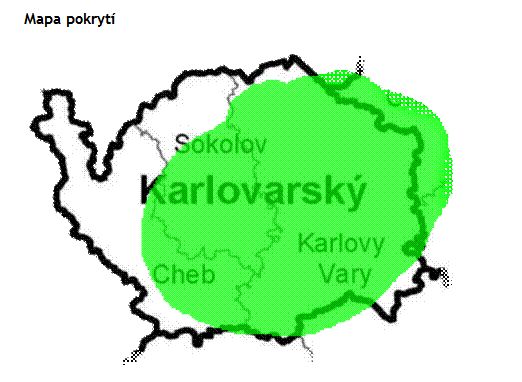 Předpokládaný zásah signálem digitálního rozhlasu na Karlovarsku.