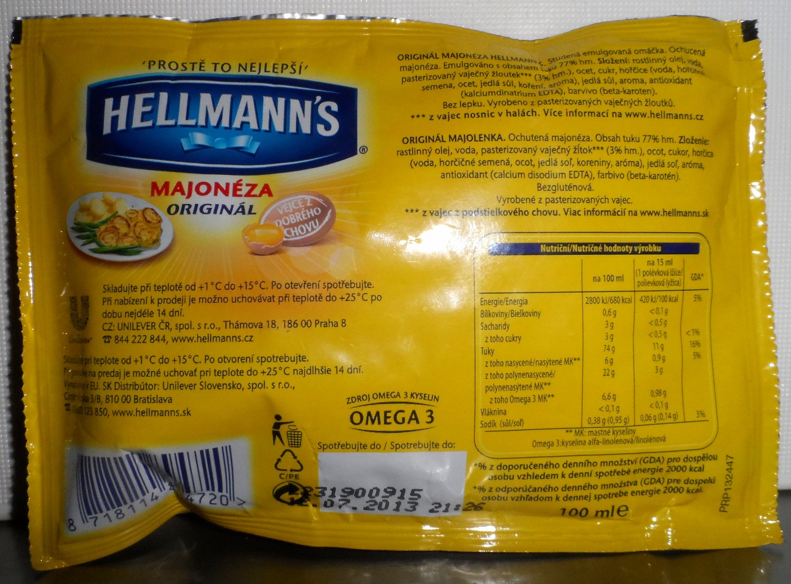 Majonéza Hellmann´s - jsou v ní žloutky od nosnic z hal