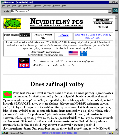 Neviditelný pes z 31. 5. 1996