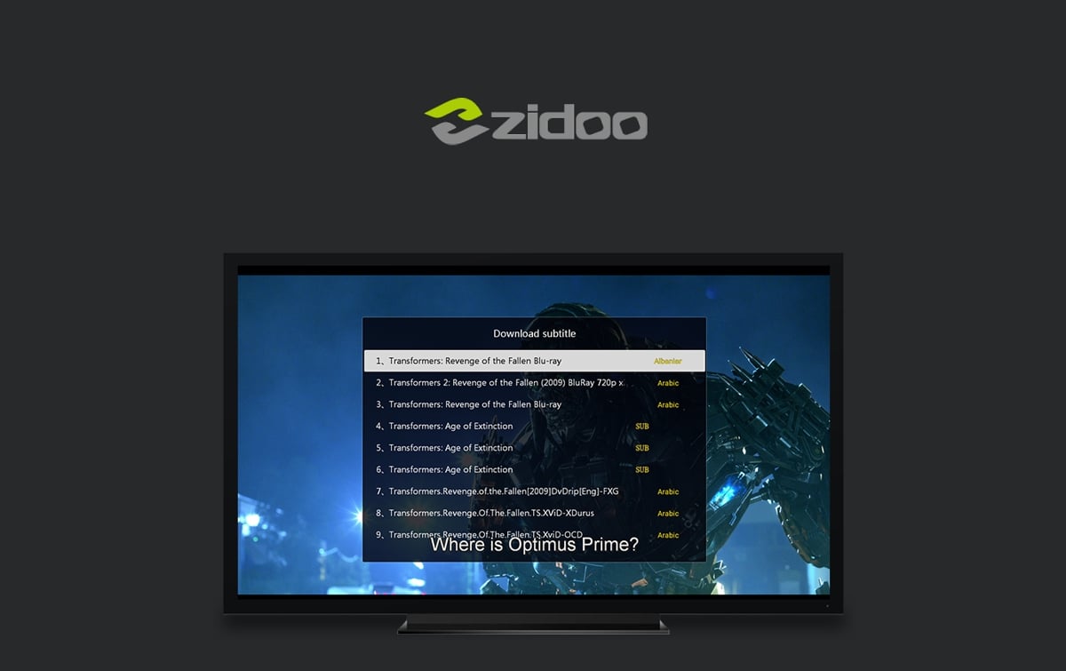 Zidoo Media Center - Titulky