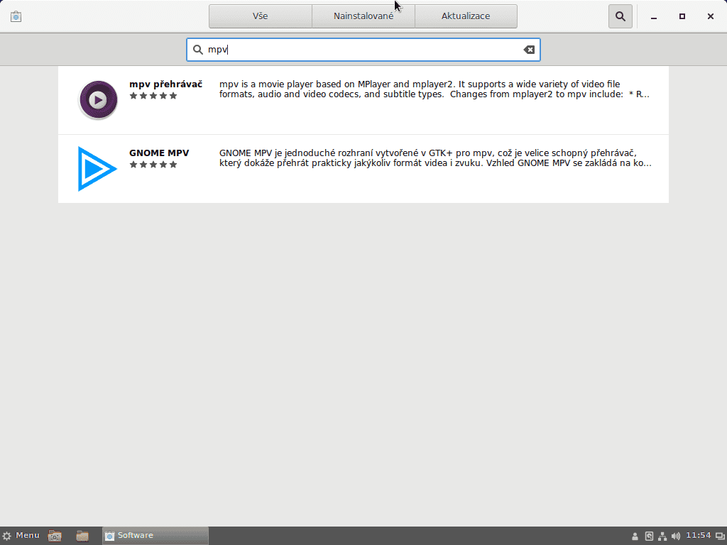 Vyhledání konkrétní aplikace.