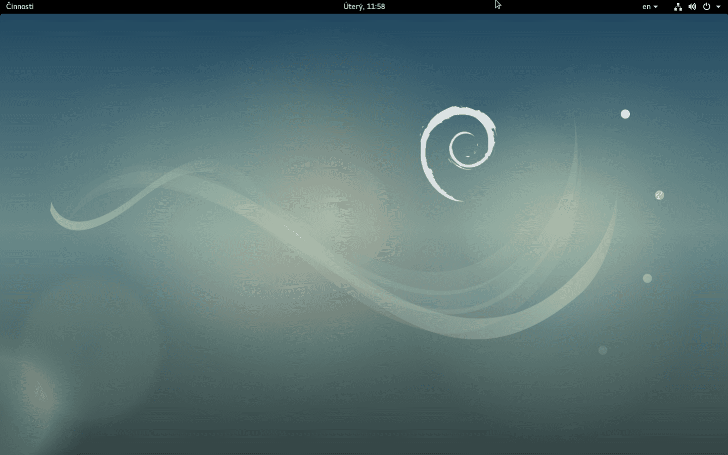 První spuštění Gnome.