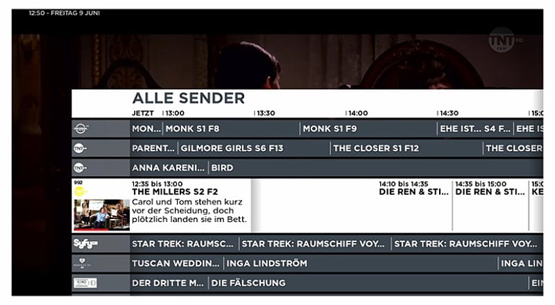 Giga TV - Programový průvodce a práce s ním