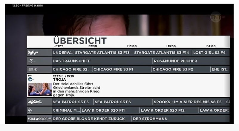 Giga TV - Programový průvodce a práce s ním