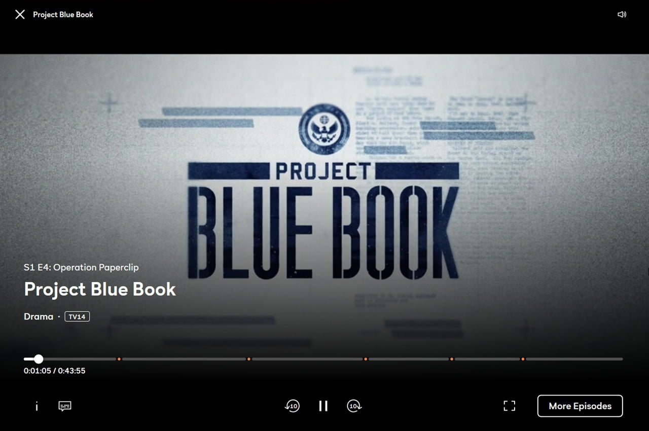 Peacock: Přehrávání pořadů z videotéky