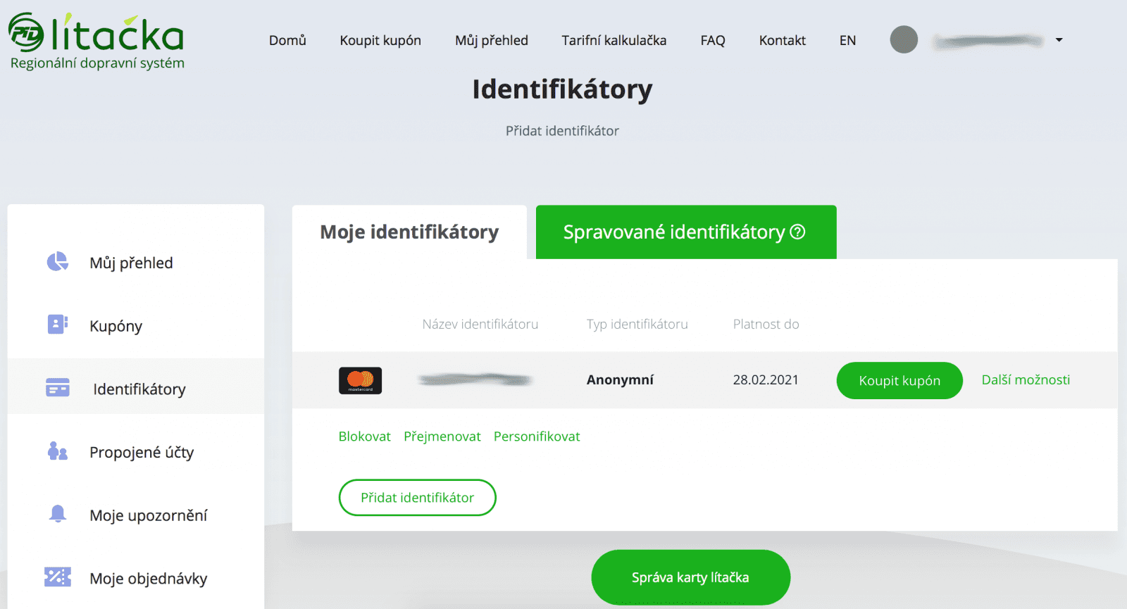 PID Lítačka: Nahrání jízdného na platební kartu