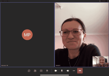 Renáta Kadlecová při rozhovoru s autorem. Rozhovor proběhl online přes platformu Microsoft Teams. (28. 4. 2021)