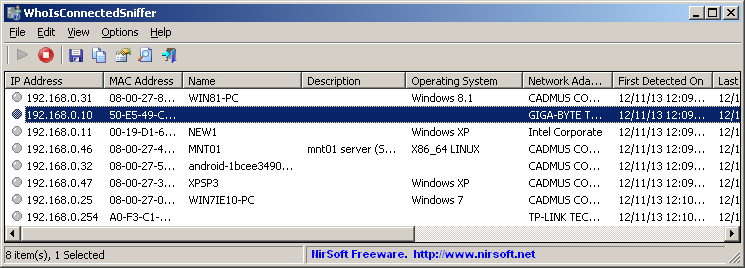 WhoIsConnectedSniffer