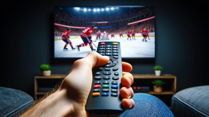 Televize, hokej, televizní ovladač