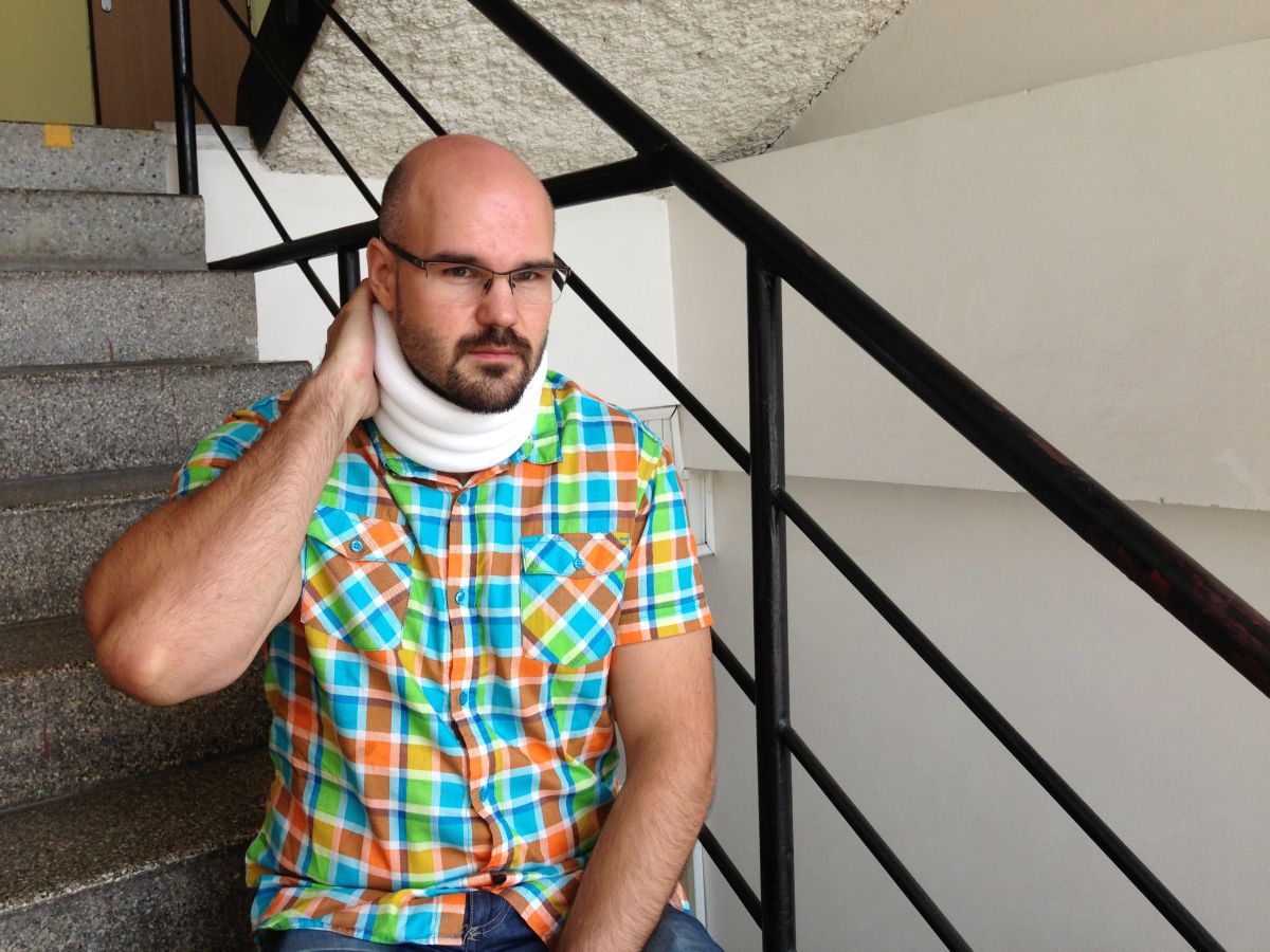 Zraněný reportér FTV Prima Jaroslav Kasnar