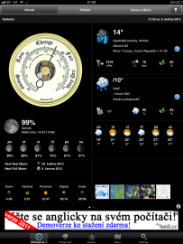 PocketWeather nabízí podrobné meteorologické informace včetně zobrazení v grafech