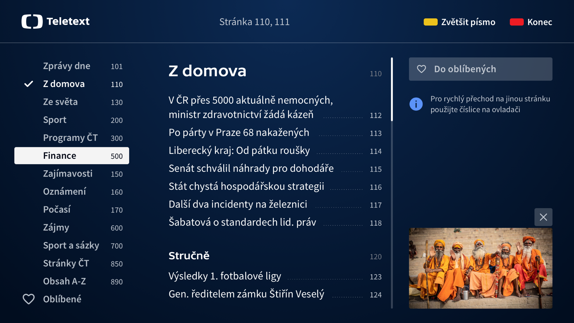 Pracovní podoba nové verze aplikace Teletext v HbbTV České televize