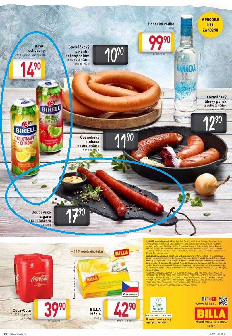 Letáky Billa grilovací sezóna 2021 a 2021
