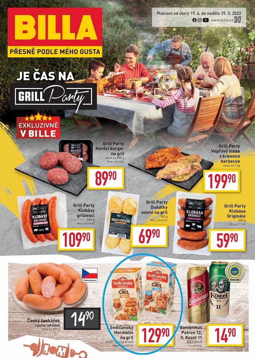 Letáky Billa grilovací sezóna 2021 a 2021