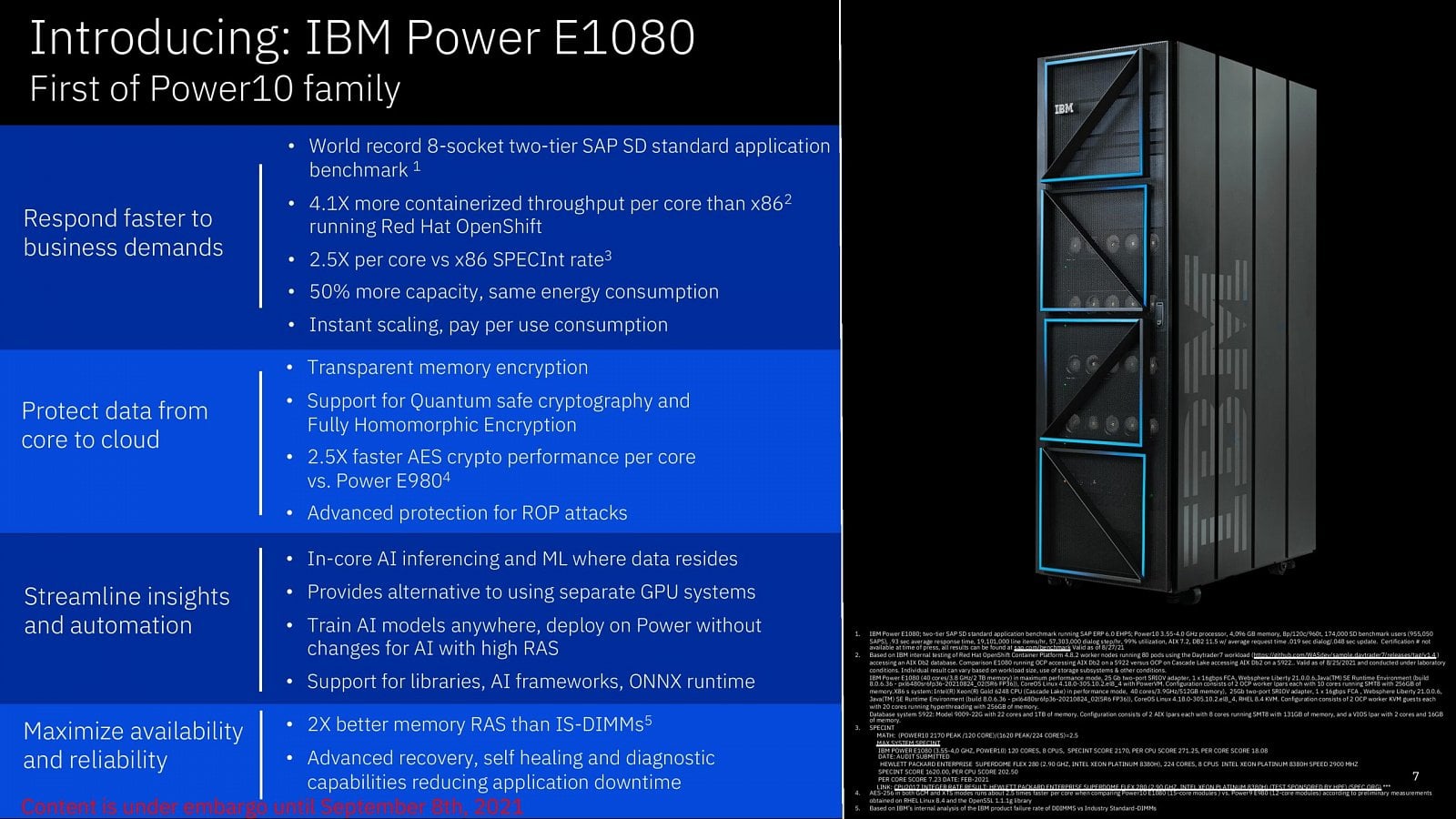 Slajd k serveru IBM Power E1080