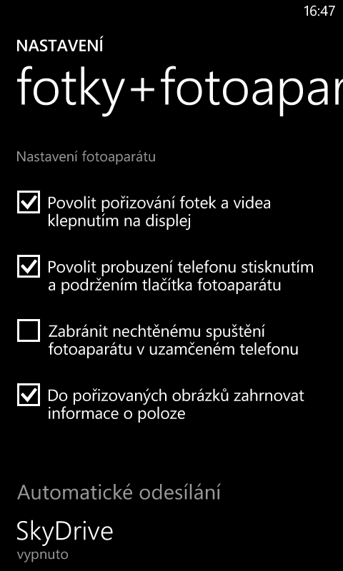 Nokia Lumia 620 nastavení