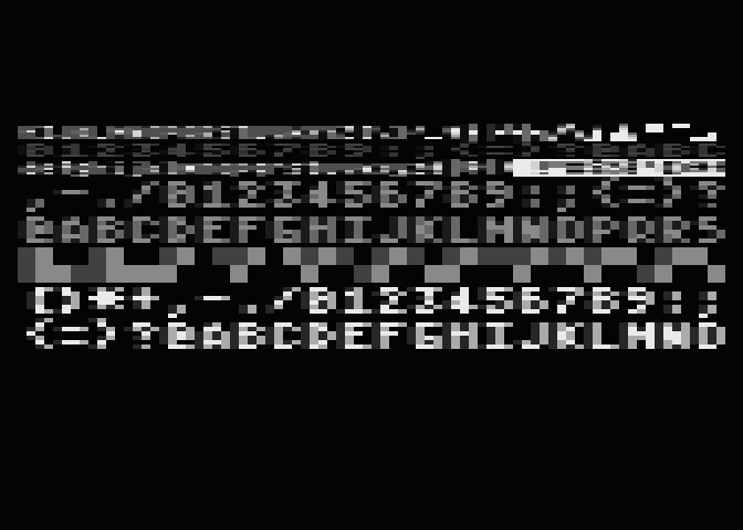 Kombinace různých textových režimů - povolení GTIA 9.