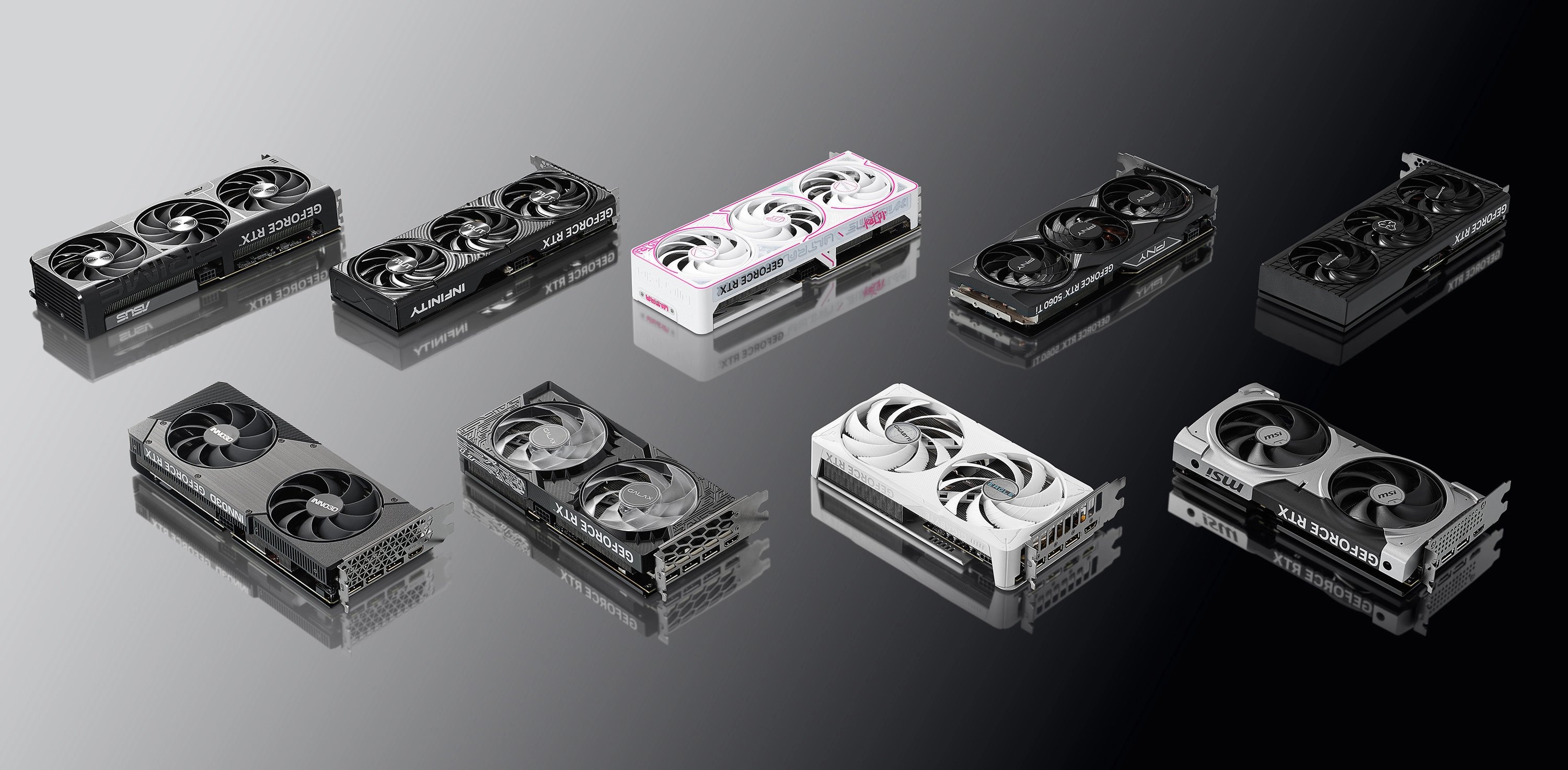 Grafiky GeForce RTX 5060 Ti od různých partnerů