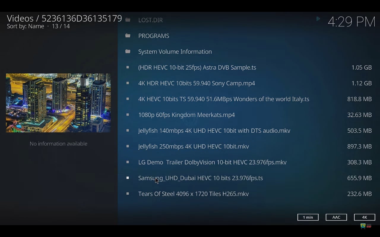 KODI a přehrávání videa