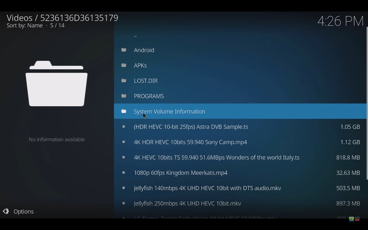 KODI a přehrávání videa