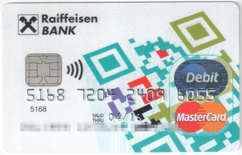 Debetní karty Raiffeisenbank vydávané do roku 2016.