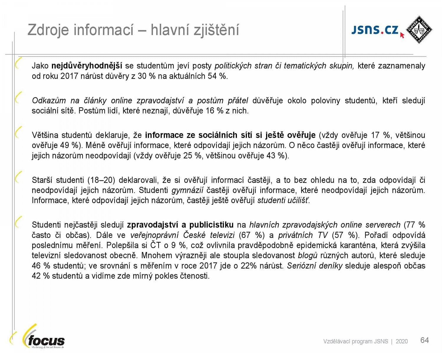 Studenti středních škol a média (2021)