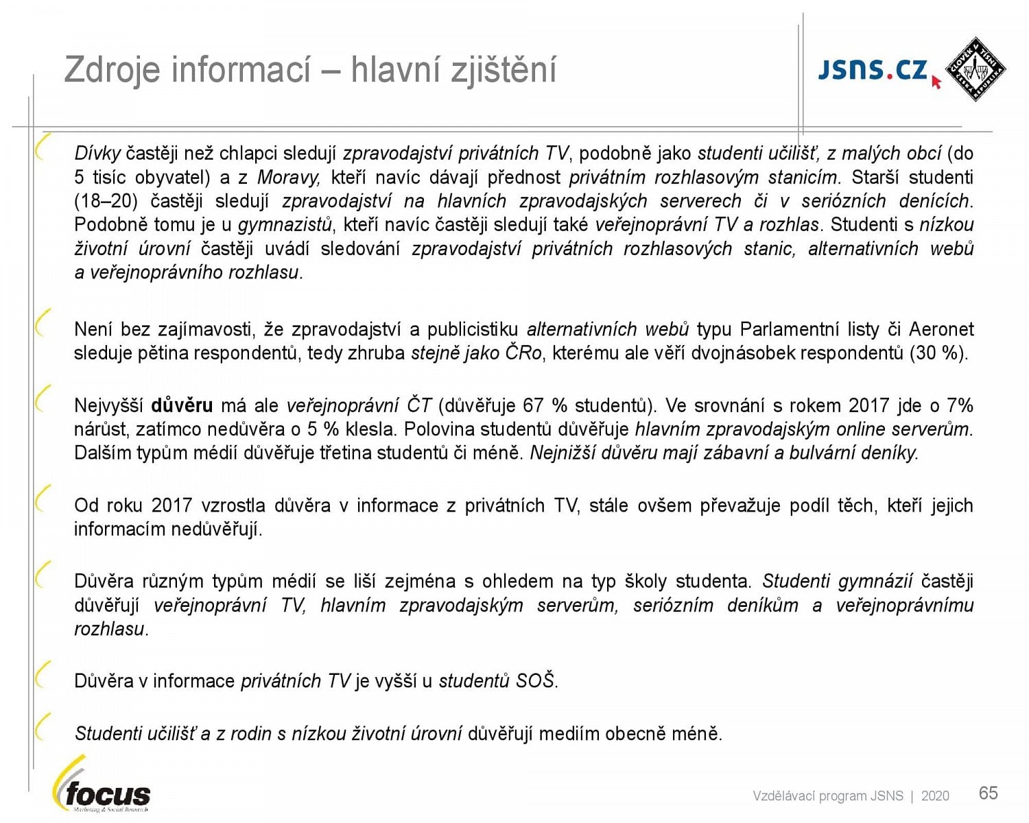 Studenti středních škol a média (2021)