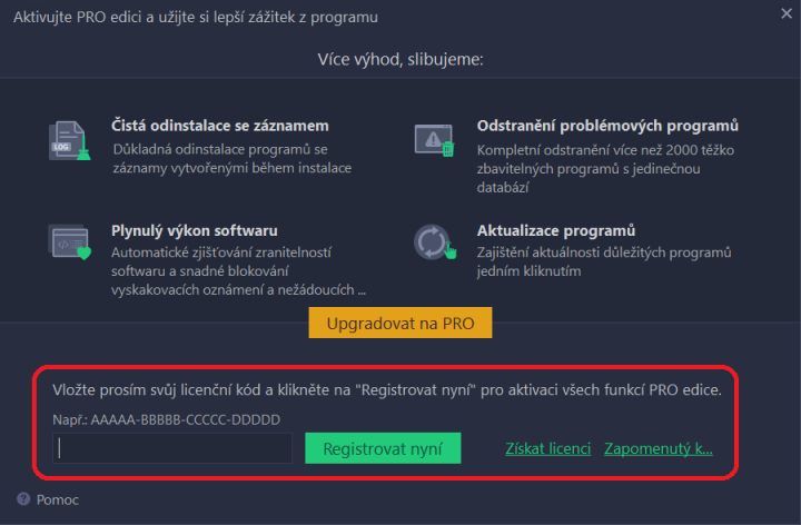 Aktivace programu IObit Uninstaller 2. část