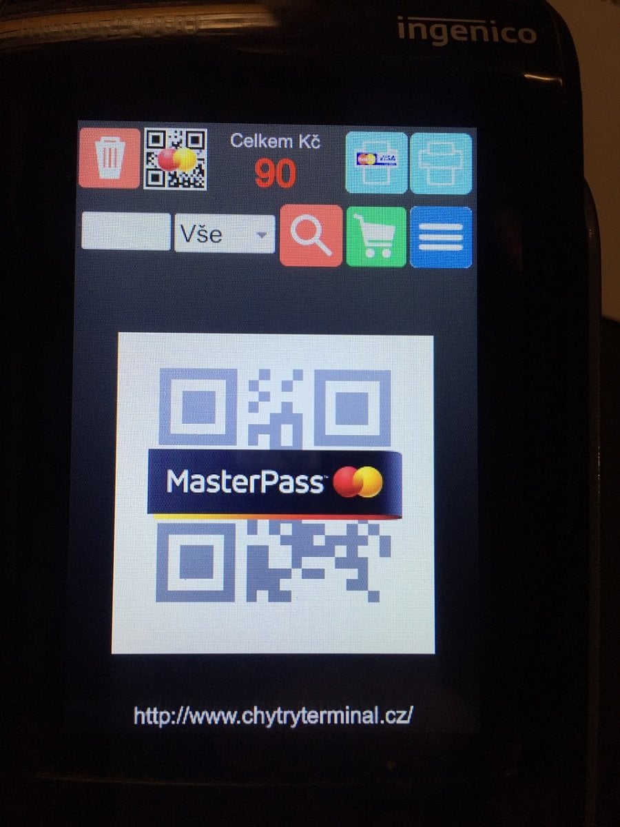 Terminál lze naprogramovat k přijímání QR plateb a dalších druhů plateb.