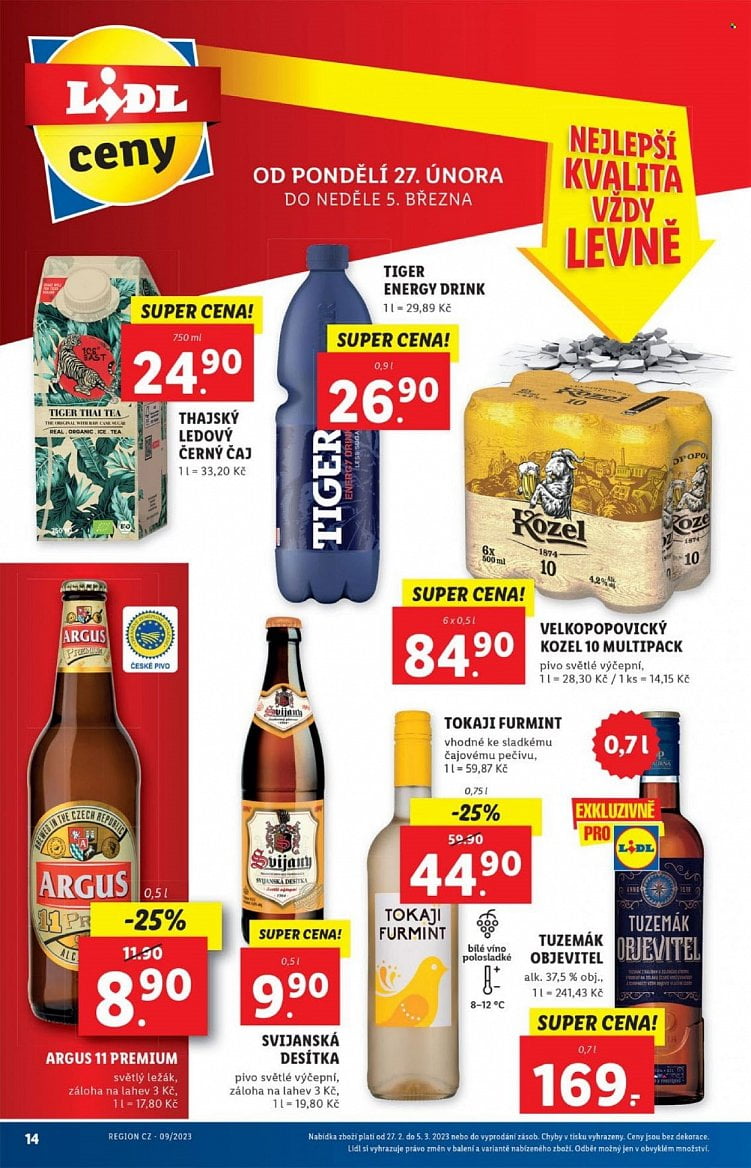 Nealkoholické a alkoholické nápoje v letácích supermarketů