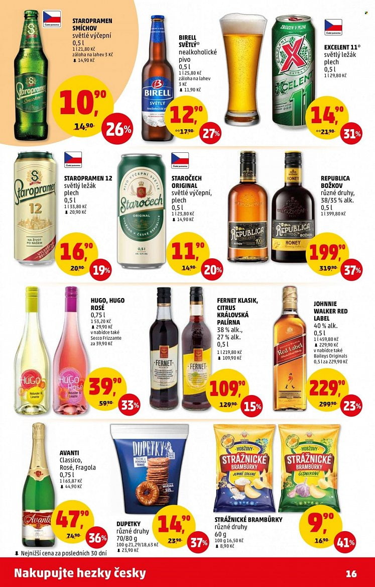 Nealkoholické a alkoholické nápoje v letácích supermarketů