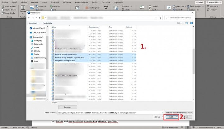 Jak sloučit Word dokumenty do jednoho 2. část