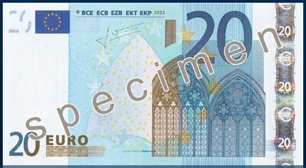eurové bankovky z první série