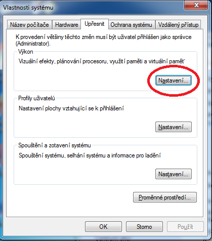 Vlastnosti systému ve Windows