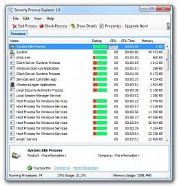 <p>Security Process Explorer je jednodušší než správce úloh v systému</p>