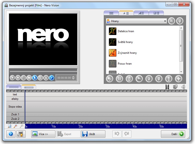 <p>Nero nabízí i velmi jednoduché střihové studio pro vytváření vlastního videa</p>