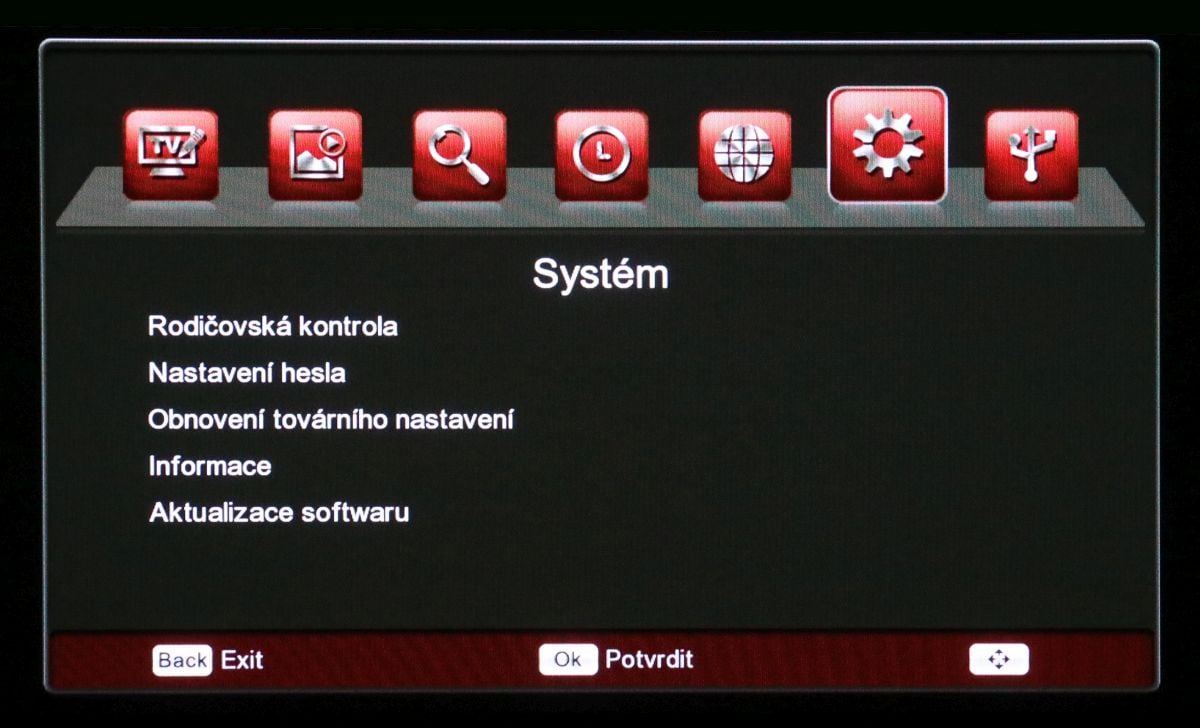 Ferguson Ariva T265 - menu nastavení
