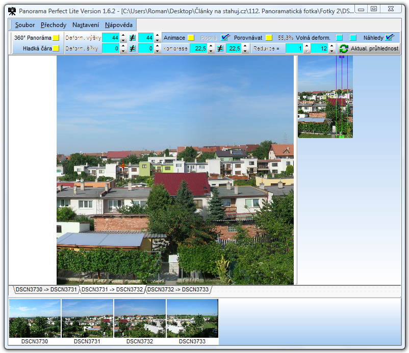 <p>Panorama Perfect - některé texty jsou téměř nečitelné</p>