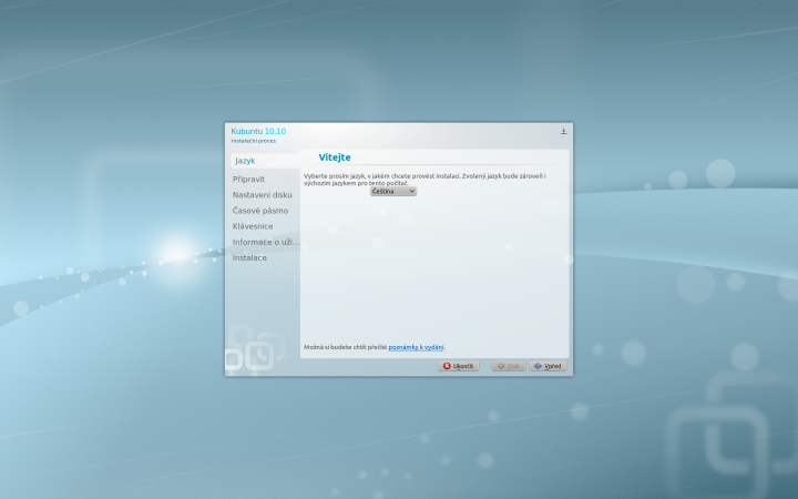 Kubuntu 10.10 - instalace