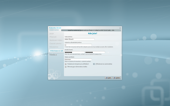 Kubuntu 10.10 - instalace