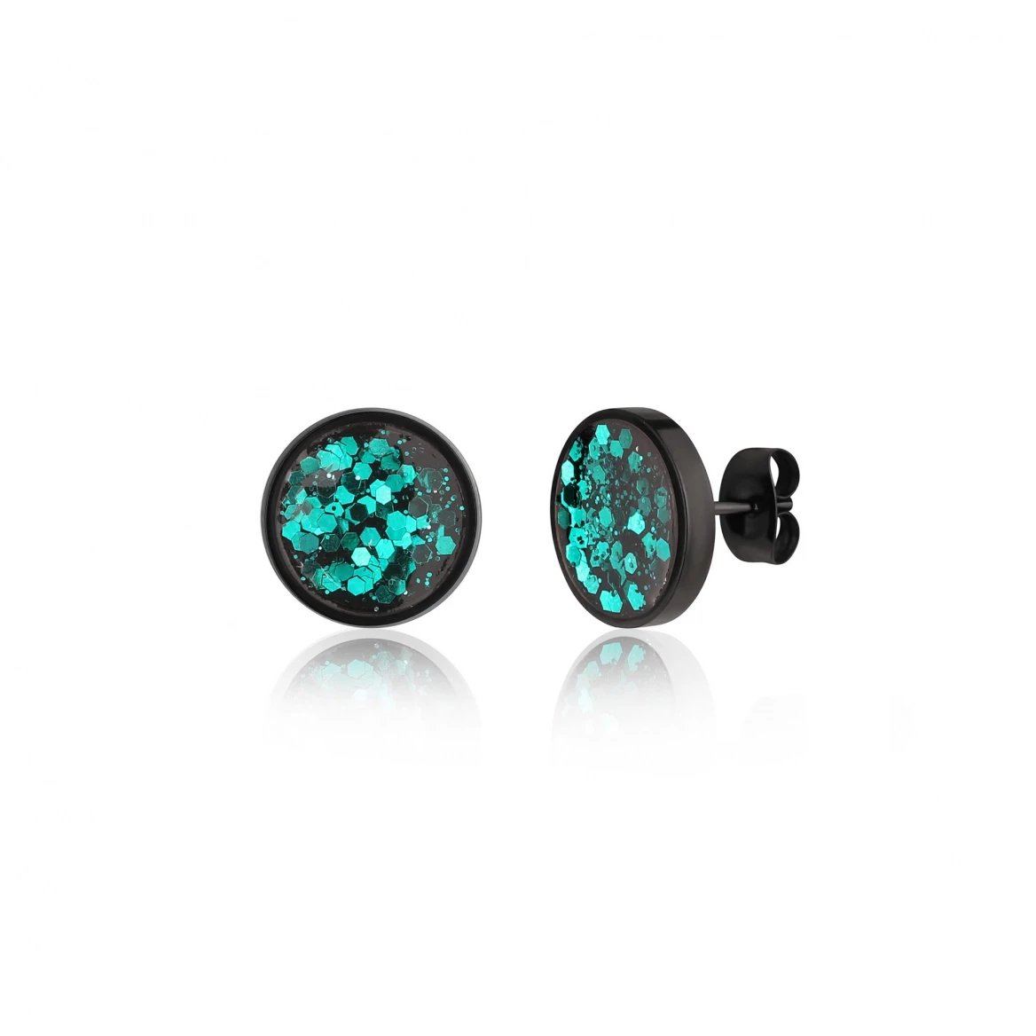 Náušnice s metalickými třpytkami od Betonbeads