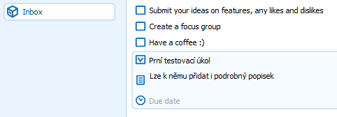 Vytvoření prvního úkolu